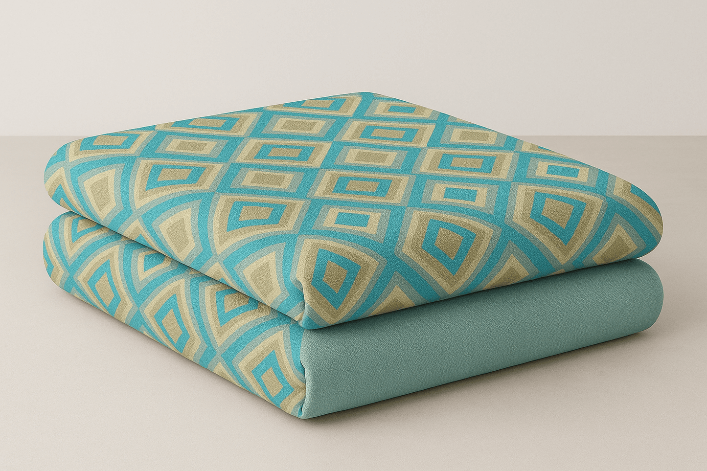 Luxury Aqua Diamond Cotton Bedsheet Set with Pillow Covers – Soft, Breathable & Modern Design