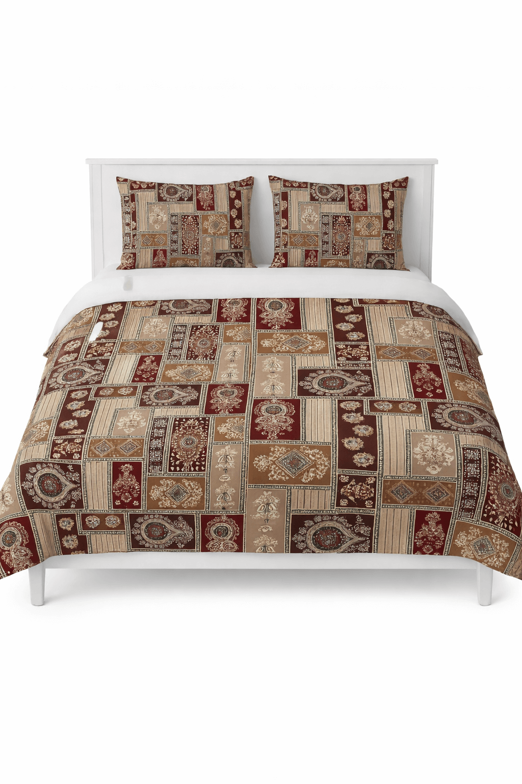 Royal Heritage Patchwork Bedsheet Set – Premium Cotton Feel with Pillow Covers
