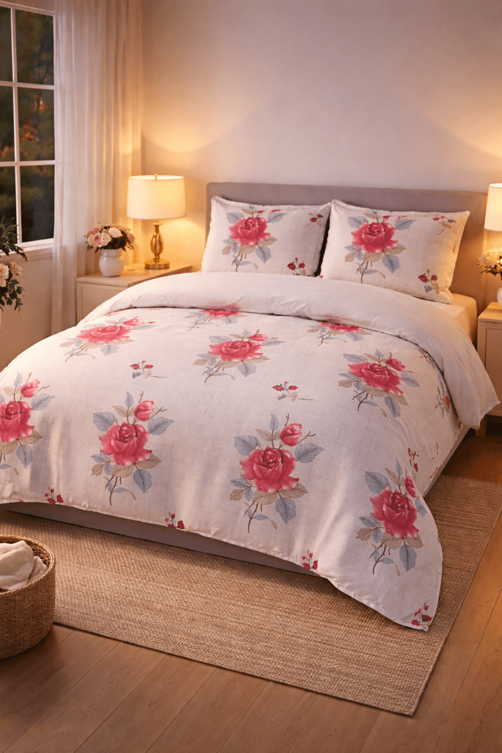 Luxury Floral Cotton Bedsheet Set – Ultra Soft Double Bed | Buy 1 Get 1 Free