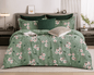 Premium Cotton Floral Double Bedsheet Set | Soft Green Blossom Design | Bedzzy