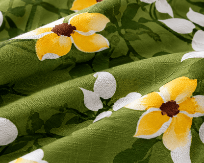 Green Floral Cotton Bedsheet Set | Premium Double Bedsheet | Bedzzy