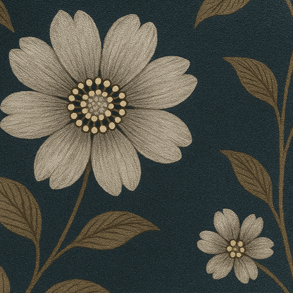 Premium Cotton Floral Double bed Bedsheet with 2 Pillow Covers – Navy Blue