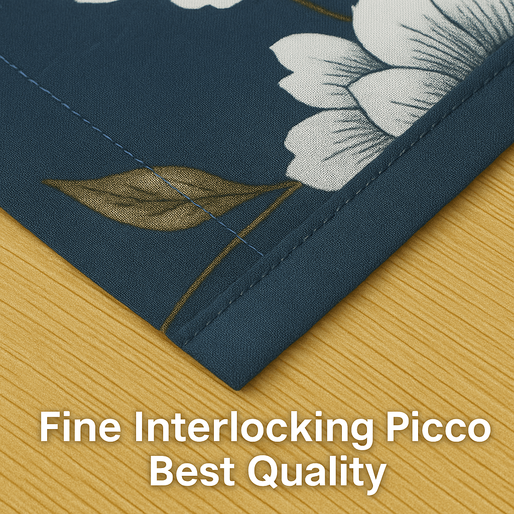 Premium Cotton Floral Double bed Bedsheet with 2 Pillow Covers – Navy Blue