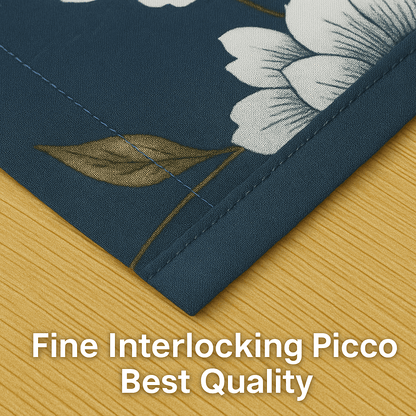 Premium Cotton Floral Double bed Bedsheet with 2 Pillow Covers – Navy Blue