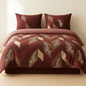 Premium 3D Maroon & Brown Geometric Bedsheet Set with pillow cover – Luxury Cotton Double Bed Set