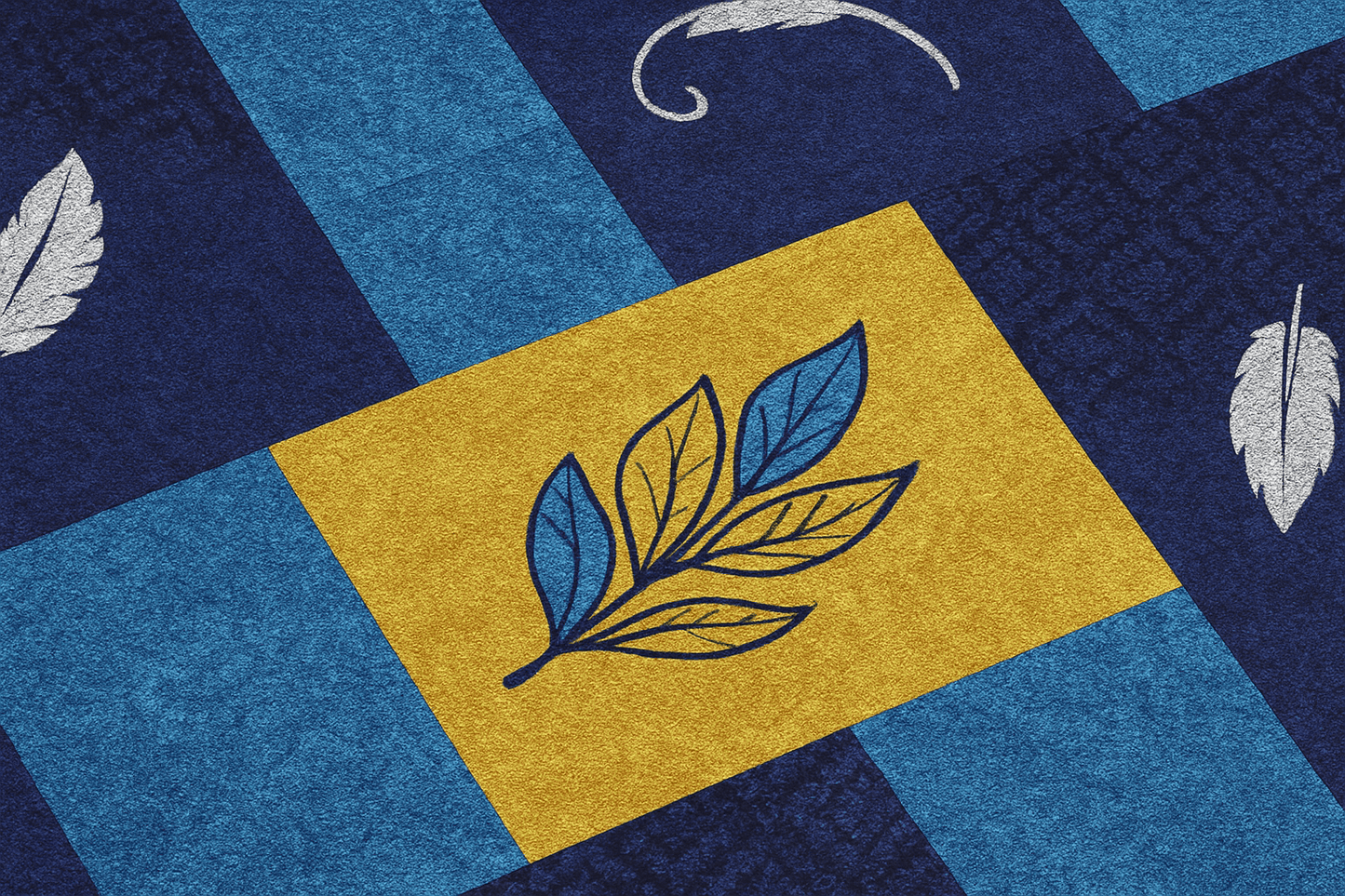 Premium Cotton Double Bedsheet with Pillow Covers – Blue & Yellow Feather Print | Soft, Breathable & Fade-Resistant Fabric