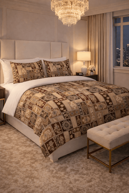 Royal Heritage Patchwork Bedsheet Set – Premium Cotton Feel with Pillow Covers