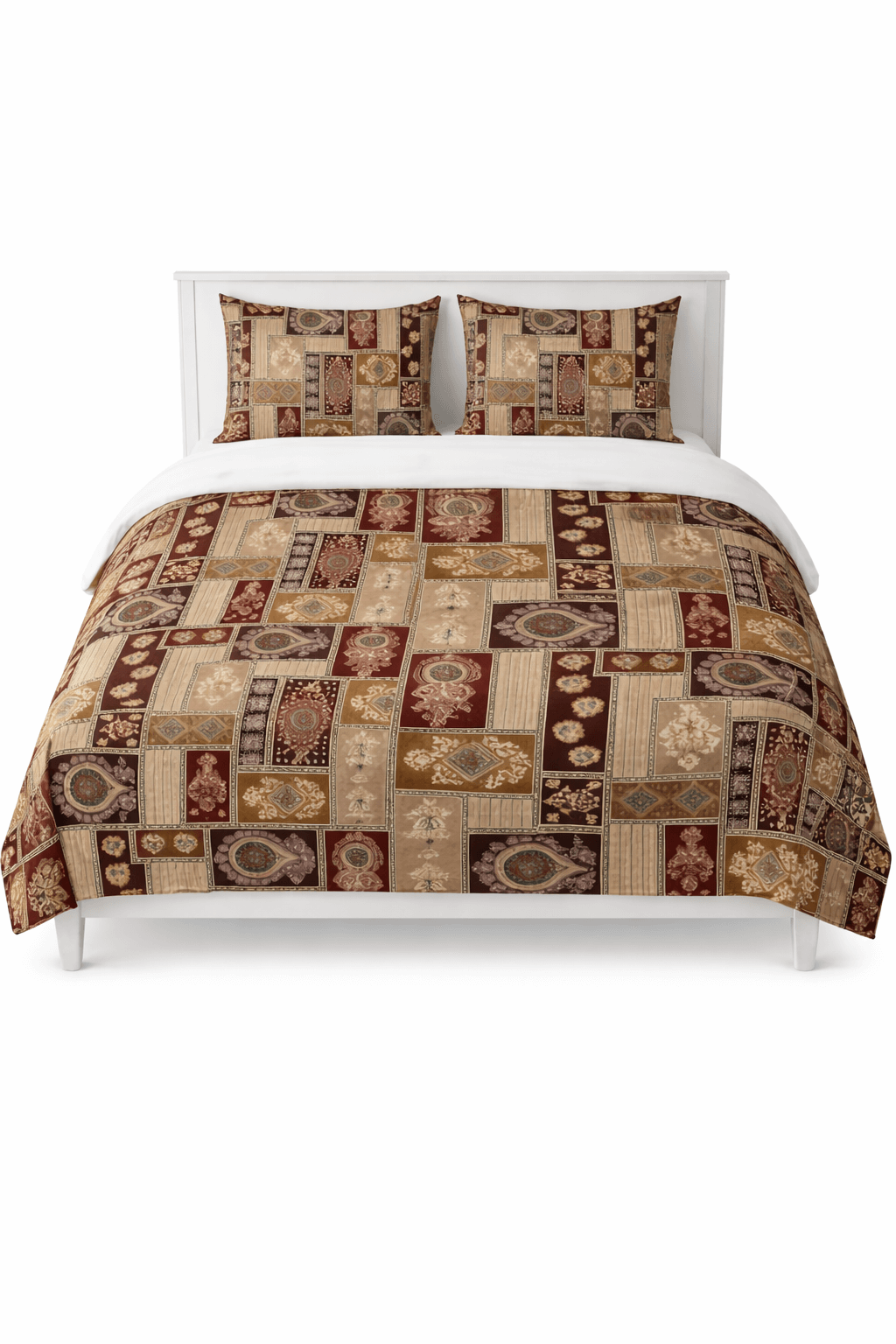 Royal Heritage Patchwork Bedsheet Set – Premium Cotton Feel with Pillow Covers