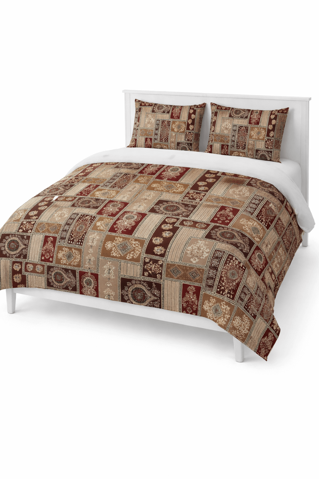 Royal Heritage Patchwork Bedsheet Set – Premium Cotton Feel with Pillow Covers