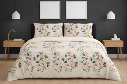 Luxury Floral Cotton Bedsheet Set – Ultra Soft | Double bed Size | Buy 1 Get 1 Free